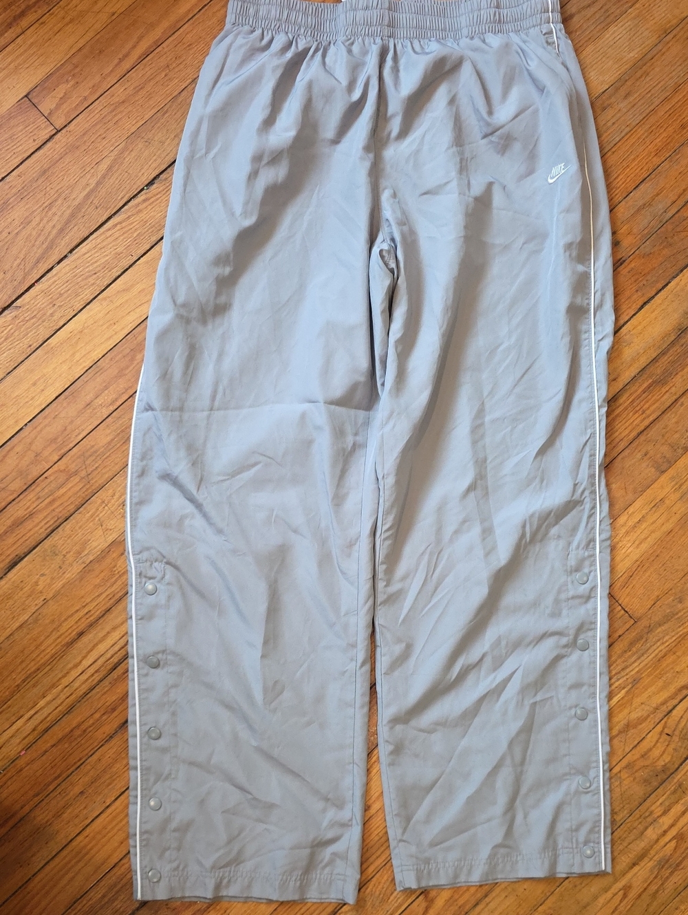 Nike Men's Light Gray Snap-Button Track Pants